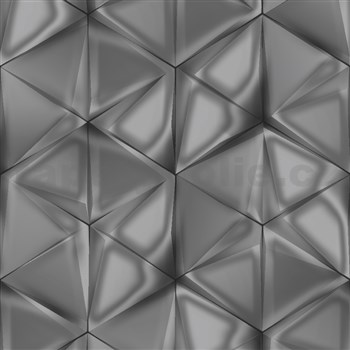 Vliesové tapety na stenu IMPOL Onyx 3D hexagony strieborno-sivé