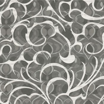 Vliesové tapety na stenu Opulence abstraktný vzor tmavo sivý-biely