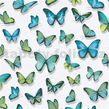Papierové tapety na stenu IMPOL Papillon motýle modro-zelené