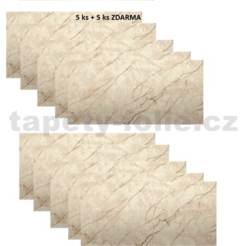 Samolepiace PVC 3D panely rozmer 60 x 30 cm, mramor béžový matný 1,8m2 AKCIA 5+5 ks ZDARMA