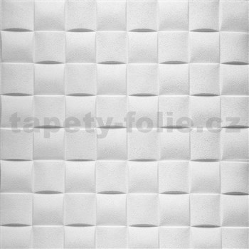 Samolepiace penové 3D panely rozmer 69,5 x 69,5 cm, 3D plaid biely - POSLEDNÉ KUSY