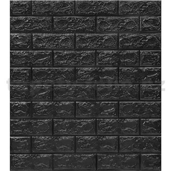 Samolepiace penové 3D panely rozmer 70 x 77 cm, tehla čierna