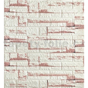 Samolepiace penové 3D panely rozmer 70 x 77 cm, kameň krémový - POSLEDNÉ KUSY