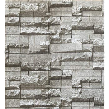 Samolepiace penové 3D panely rozmer 70 x 77 cm, kameň svetlo sivý