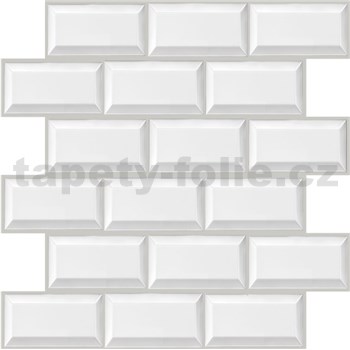 Samolepiace penové 3D panely rozmer 30 x 30 cm, 3D obklad biely - POSLEDNÉ KUSY