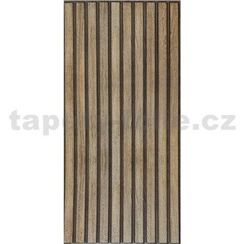 Samolepiace PVC 3D panely rozmer 60 x 30 cm, lamely sivo-hnedé