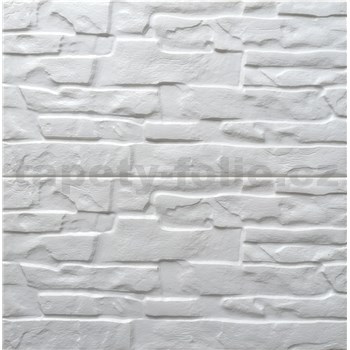 Samolepiace penové 3D panely rozmer 59 x 60 cm, ukladaný kameň biely II - POSLEDNÉ KUSY