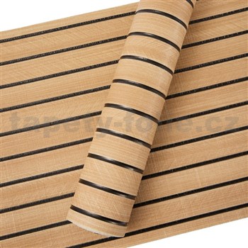 Samolepiace panely na stenu lamely na penovom podklade hnedé rozmer 270 x 48,5 cm