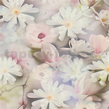 Vliesové tapety na stenu PintWalls kvety bielo-ružové 