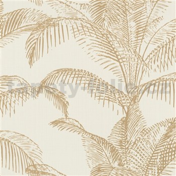 Vliesové tapety na stenu IMPOL zlaté listy palmy