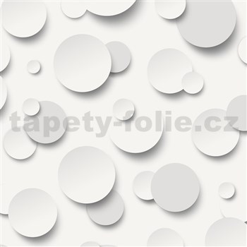 Papierové tapety na stenu IMPOL 3D bubliny sivé