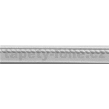 Polystyrénové dekoratívne lišty, rozmer 1000 x 37 x 7 mm, biela plochá s vrúbkami