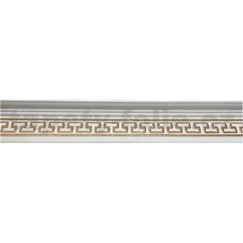 Polystyrénové dekoratívne lišty, rozmer 1000 x 50 x 90 mm, bielo-zlatá s gréckym kľúčom