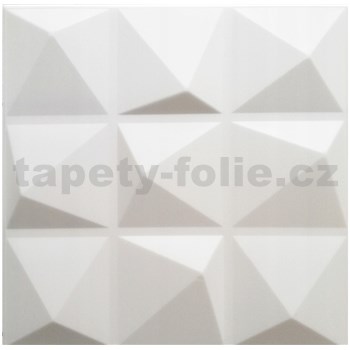 Stropné panely 3D XPS PYRAMIDS biely rozmer 50 x 50 cm