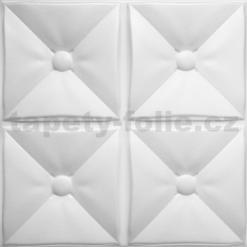 Stropné panely 3D XPS NIZZA biely rozmer 50 x 50 cm