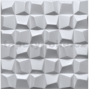 Stropné panely 3D XPS SQUARED biely rozmer 50 x 50 cm