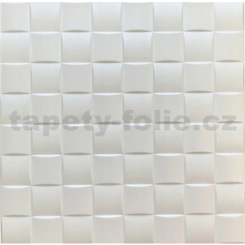 Stropné panely 3D XPS kocka biela rozmer 50 x 50 cm