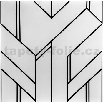 Stropné panely 3D XPS GLAMOUR 4 čiernobiely rozmer 50 x 50 cm