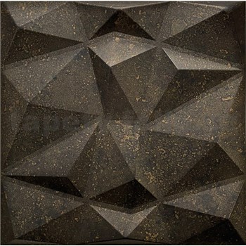 Stropné panely 3D XPS DIAMANT beton čierno-zlatý rozmer 50 x 50 cm