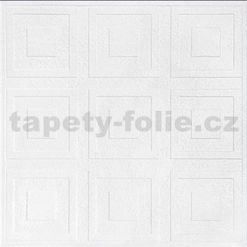 Stropné panely 3D XPS KONTRAST biely rozmer 50 x 50 cm