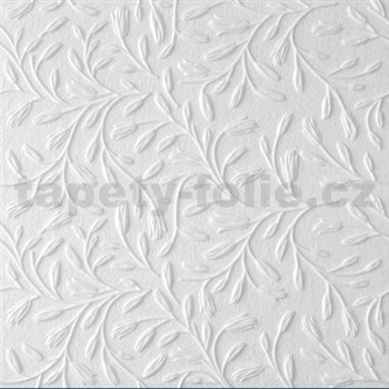 Stropné panely 3D XPS FLORAL Z biely rozmer 50 x 50 cm