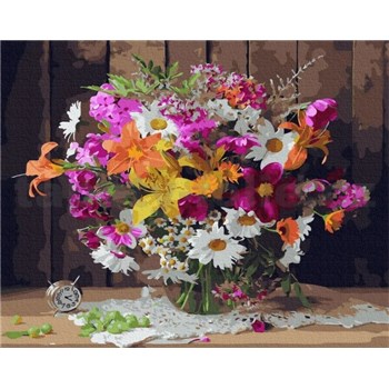 Maľovanie podľa čísel letné kvety rozmer 40 x 50 cm