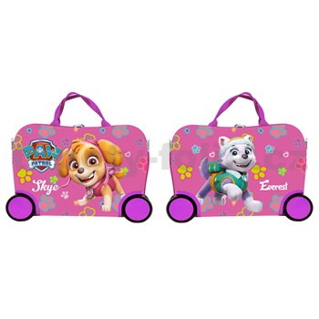 Detský kufor nízky na kolieskach Labková Patrola -  ružová (Paw Patrol)