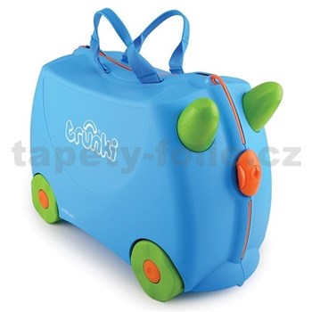 Detský kufor TRUNKI na kolieskach modro-zelený