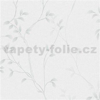 Vliesové tapety na stenu Pure Elegance popínavé vetvičky zelené na bielom podklade