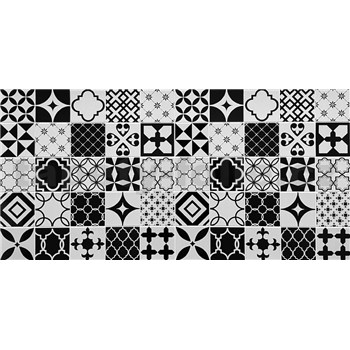 Obkladové panely 3D PVC rozmer 960 x 485 mm mozaika Barcelona čierno-biela