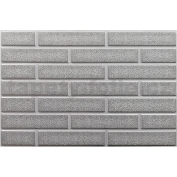 Obkladové panely 3D PVC rozmer 440 x 580 mm tehla svetlo sivá s bielou škárou