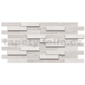 Obkladové panely 3D PVC rozmer 980 x 480 mm drevený obklad dub bielený