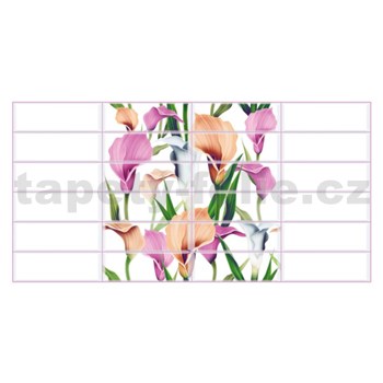 Obkladové 3D PVC panely rozmer 955 x 480 mm kvety Calla - POSLEDNÉ KUSY