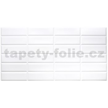 Obkladové panely 3D PVC rozmer 955 x 480 mm obklad biely Metrostyle