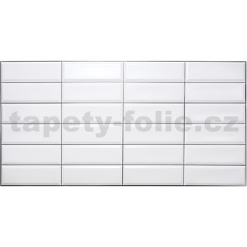 Obkladové panely 3D PVC rozmer 955 x 480 mm obklad biely, čierna škára
