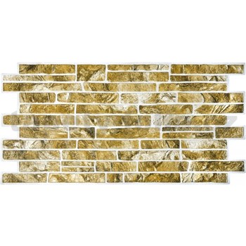 Obkladové panely 3D PVC rozmer 1025 x 495 mm ukladaný kameň hnedý - POSLEDNÉ KUSY