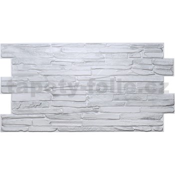 Obkladové panely 3D PVC rozmer 980 x 500 mm kameň svetlo sivý