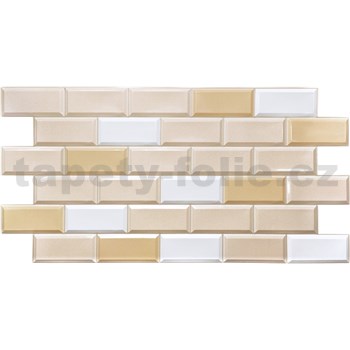Obkladové panely 3D PVC rozmer 955 x 480 mm obklad hnedo-biely