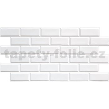 Obkladové panely 3D PVC rozmer 966 x 484 mm obklad biely matný