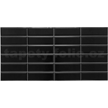 Obkladové panely 3D PVC rozmer 964 x 484 mm tehla čierná s bielou škárou