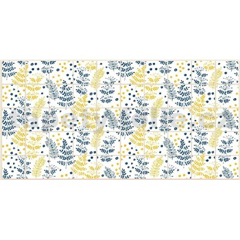 Obkladové panely 3D PVC rozmer 964 x 480 mm modro-žltý floral
