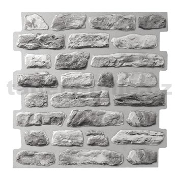 Obkladové panely 3D PVC rozmer 473 x 473 mm ukladaný kameň sivý