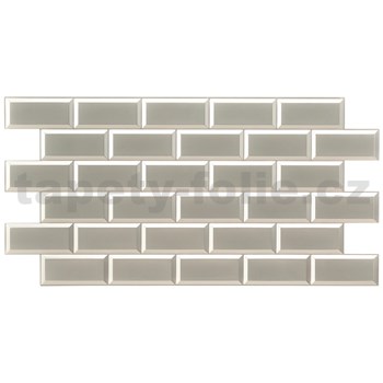 Obkladové panely 3D PVC rozmer 966 x 484 mm obklad strieborný