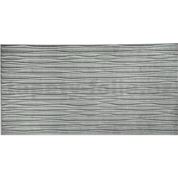 Obkladové panely 3D PVC rozmer 500 x 970 mm vlnovky sivé