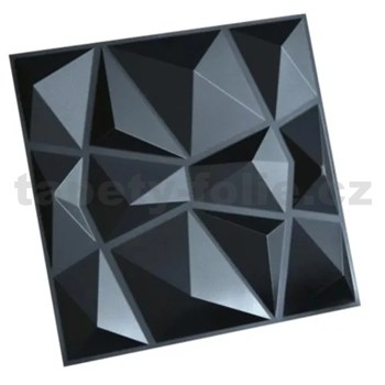 Obkladové panely 3D PVC Diamant čierny mini rozmer 300 x 300 mm, hrúbka 1 mm,