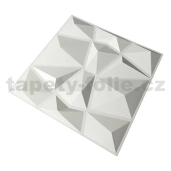 Obkladové panely 3D PVC Diamant biely mini rozmer 300 x 300 mm, hrúbka 1 mm,