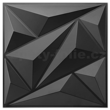 Obkladové panely 3D PVC Iceberg black rozmer 500 x 500 mm, hrúbka 1 mm