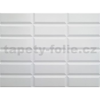 Obkladové 3D PVC panely rozmer 440 x 580 mm obklad biely s bielou škárou