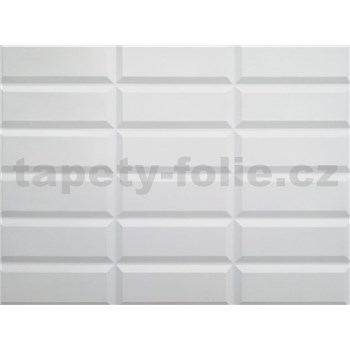 Obkladové panely 3D PVC rozmer 440 x 580 mm obklad biely s bielou škárou