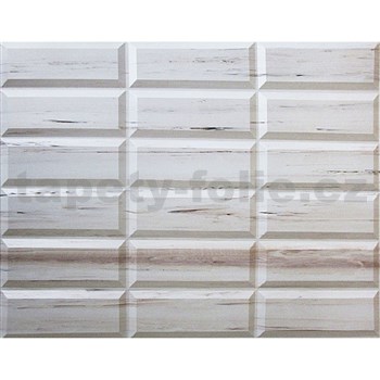 Obkladové panely 3D PVC rozmer 440 x 580 mm obklad krémový dekor Travertin